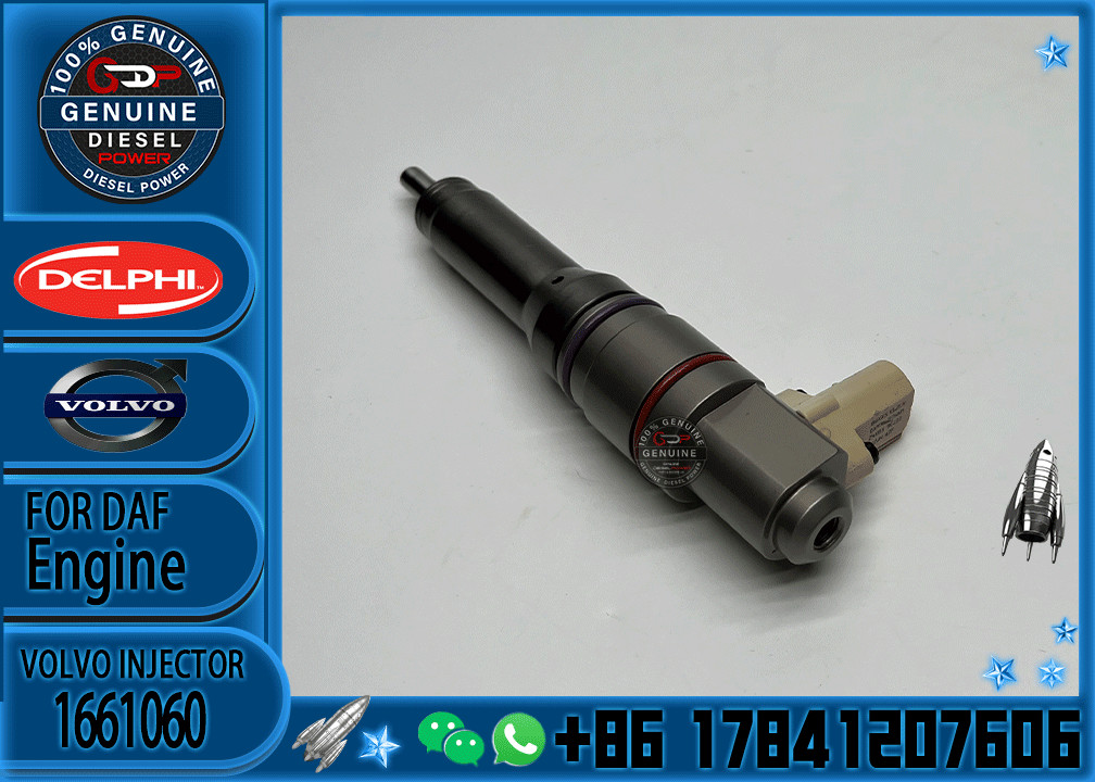 Common Rail Injector 1661060 BEBJ1A00001 BEBJ1A05001 BEBR3A01000 1897675 BEBR3A01100 1934321 Fuel Diesel Nozzle For DAF