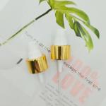 24/410 PP Cream Pump Dispenser Gold Shiny Aluminum Cover