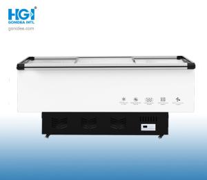 Quality 1.8m Sliding Glass Door Supermarket Island Freezer 420W Double Compressor wholesale