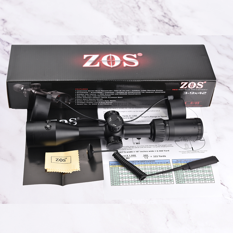 Optical Scopes Essential ZOS 3-9x42 R6 First Focal Plane Scope with Red Illumination