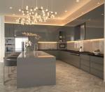 Waterproof Gray YALIG Glass Panels Handles for Kitchen Cabinet Replacement