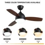 42 Inch 3 Leaf Solid Wood Blade Ceiling Fan Decorative Modern Luxury Supports