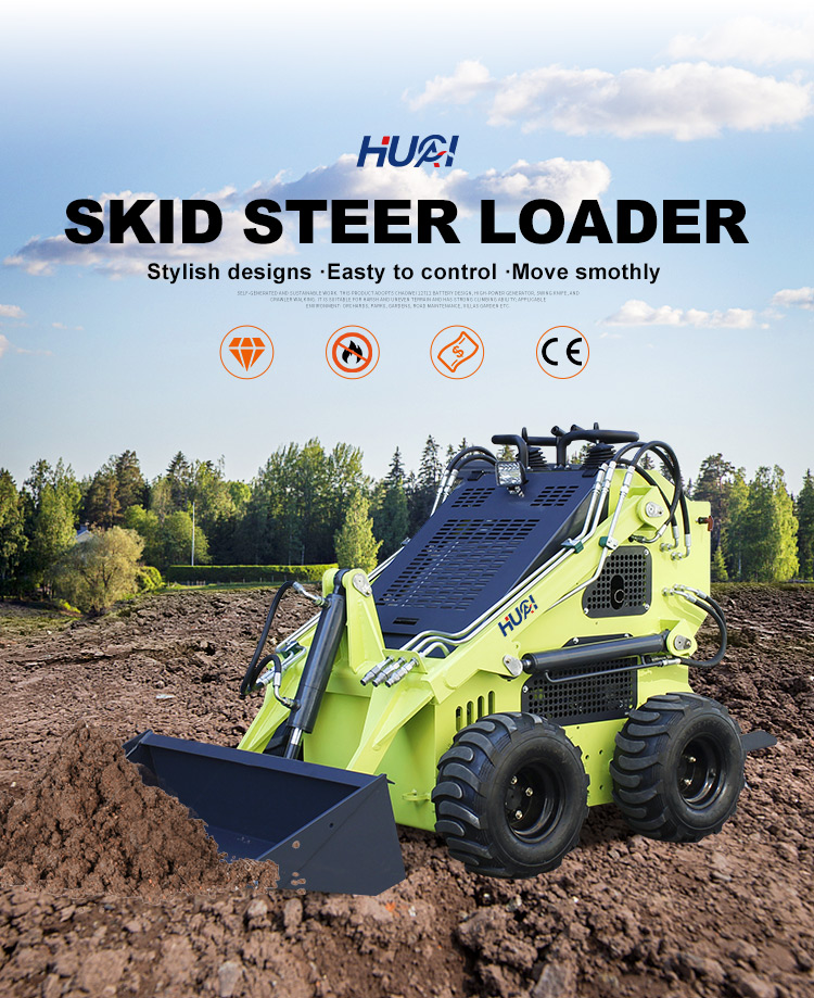 Euro 5 CE Epa Mini Skid Steer Loader 500 Kg 1 Ton 2 Ton with MOOG Hydraulic Cylinder