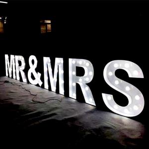 Quality Wedding Decor Marquee Letter Sign Metal Painted CE ROHS wholesale