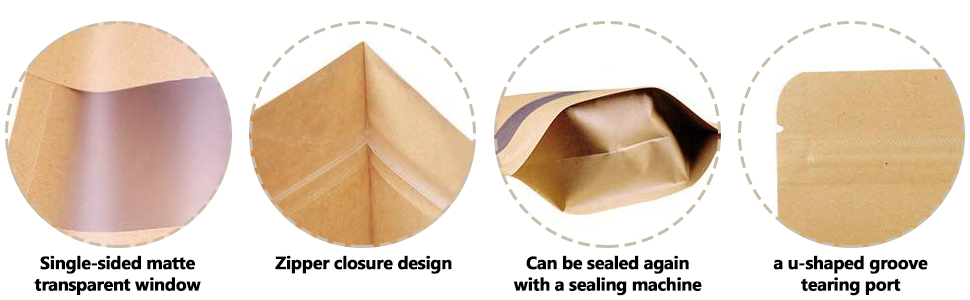 Stand Up Pouch Bag With Or Without Zipper, Flat Heat Seal Bag, Flat Bottom Bag, Back Seal Bag