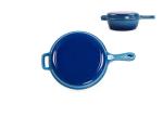 2 In 1 Cast Iron Casserole Skillet Enamel Coated 3.2 Quart