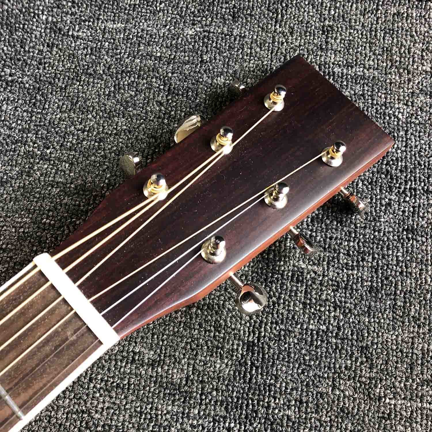 Custom AAAAA All Solid Wood Spruce 41 Inch Herringbone Binding Acoustic Guitar