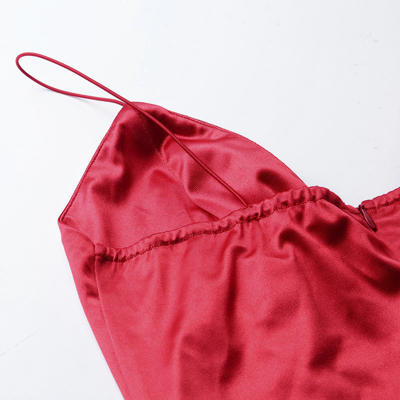 Solid Color 98cm Sexy Women Dresses , Backless Bodycon Strap Dress V Neck
