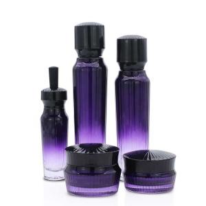 Quality Purple 120ml 100ml 50ml Cosmetic Packaging Set 50g 30g Cosmetic Glass Containers wholesale