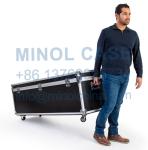 Aluminum Fireproof Plywood Utility Flight Case With Wheels Latches Road