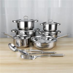 Quality Restaurants 410 Stainless Steel Pot Set 15pcs For Kitchen Cooking wholesale