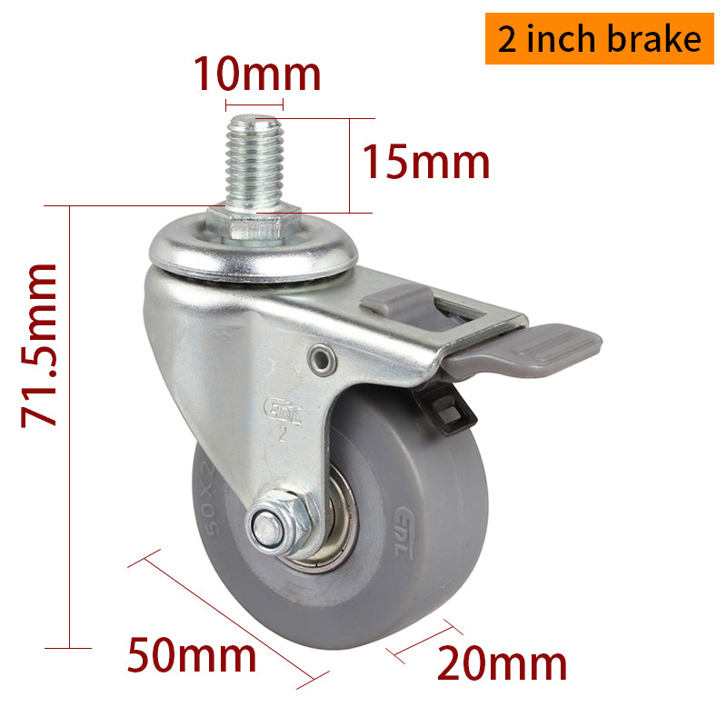 2 Inch Metal Caster Wheels 50mm Swivel Castors With Brakes