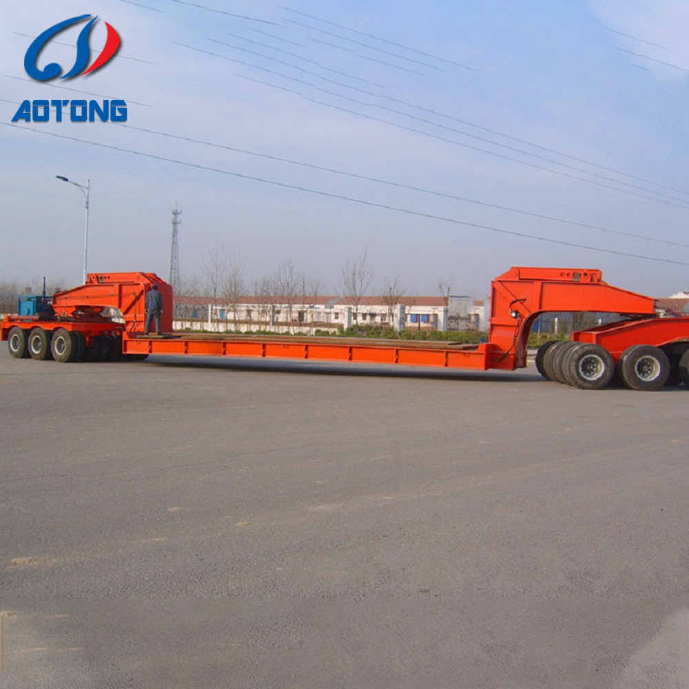 Heavy Load Gooseneck Lowboy Semi Trailer for Excavator Transport 3 Axles 4 Axles 12m 15m