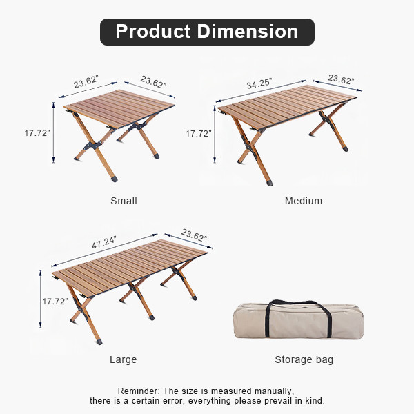 Classic Roll Up Aluminium Camping Table Outdoor Anti Slip Feet Portable Beach Table