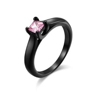 Quality Men's Jewelry Stainless Steel Ring Matte Black Vintage Crystal Stone Ring wholesale
