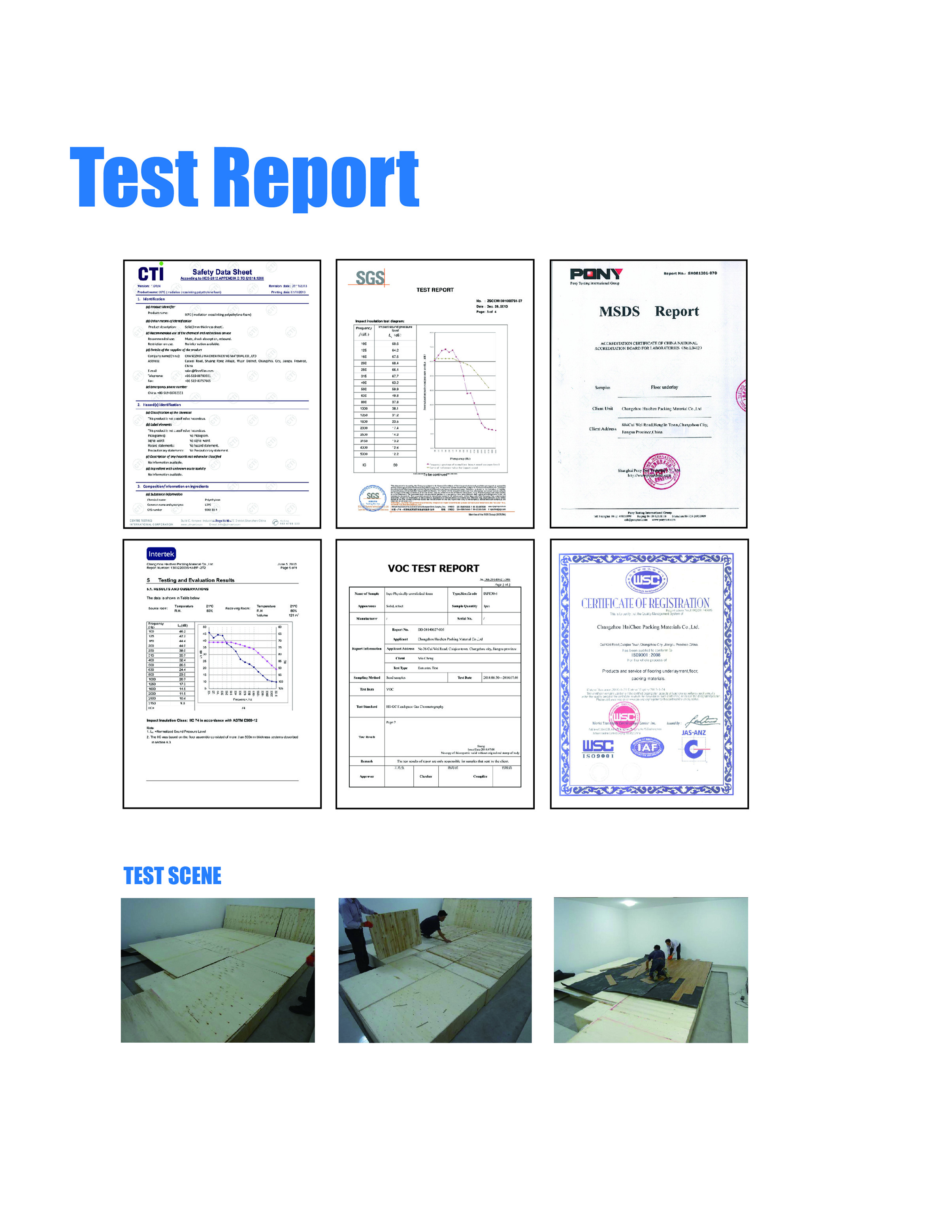 1.5mm High Density SPC Flooring EVA Foam Underlayment With PE Film