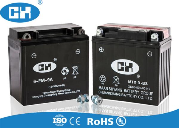 High Performance 250cc Motorcycle Battery 12v 9Ah 138 * 72 * 134mm Acid