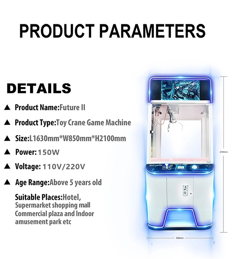 Futurn Ii Led Video Toy Crane Machine / Coin Pusher Prize Game Machine