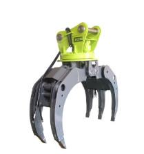 Quality Light Weight Mini Excavator Attachments , Mini Excavator Grapple Wooden Stone wholesale