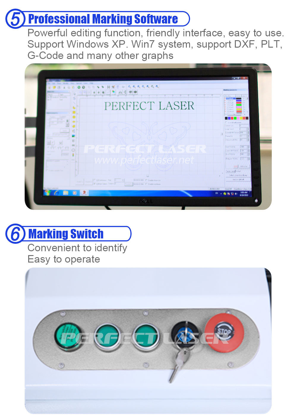 High Effciency Laser Marking Machine , 10 Watt Fiber Optic Laser Etching Machine
