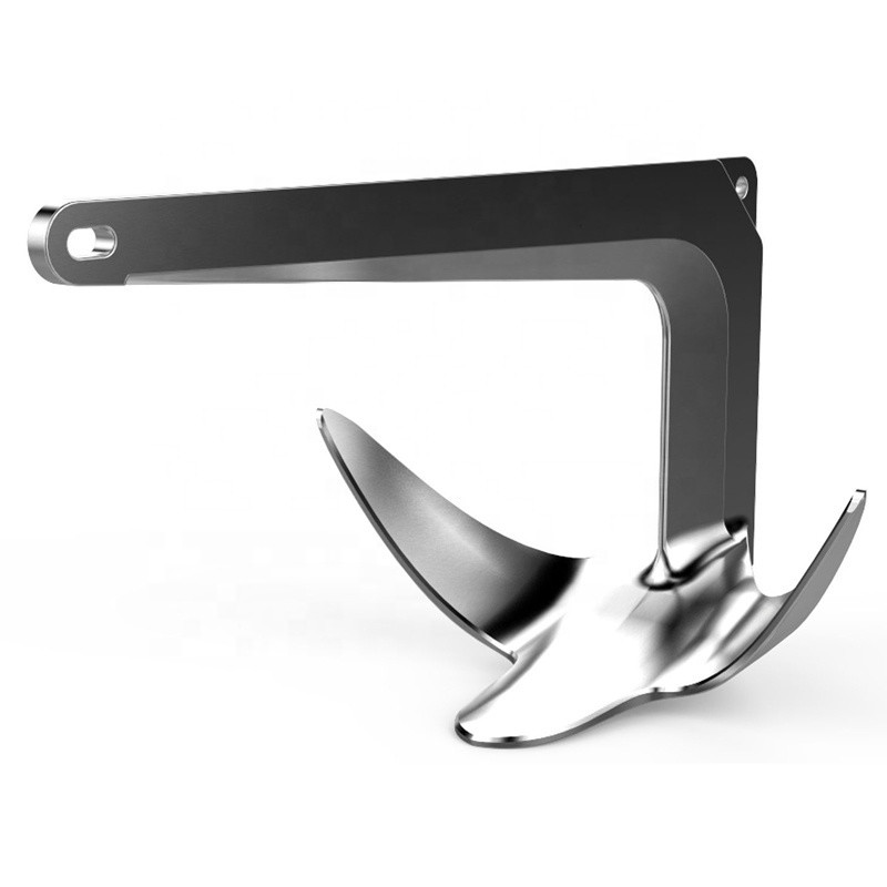 CE OEM Boat Fitting Fishing Boat Anchors , 7.5 Kg Sliver Bruce Anchor