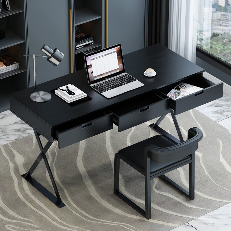 X - Leg Desk Light Luxury Hotel Room Furniture Study Office Black Computer Desk
