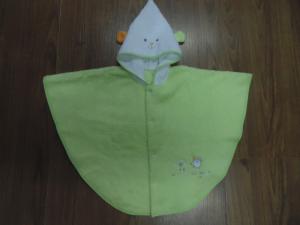 Quality Anti-snag terry fabric green baby poncho 0+ month wholesale