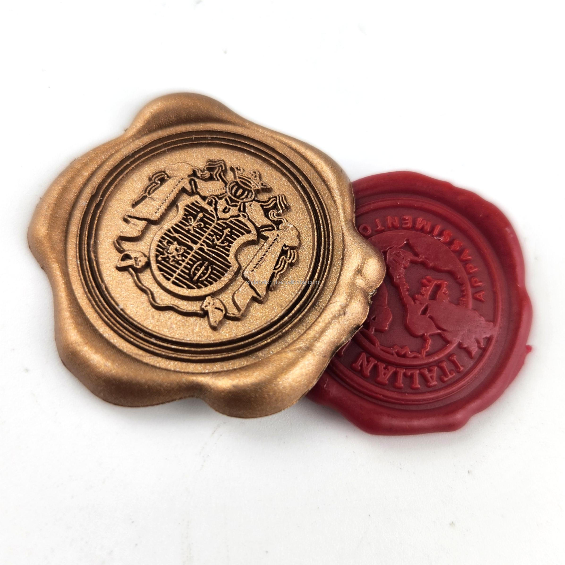 Gold Logo Epoxy Stickers Sealing Wax Seal Stickers For Envelopes