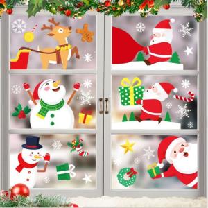Quality Snowman Christmas Decoration Window Stickers Self Adhesive Sticker Mixed Color wholesale