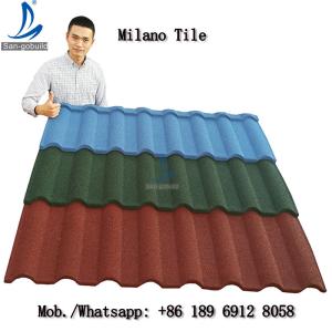 Quality Sangobuild Milano Types Roof Tile Brick Red Color Stone Coated Roof Tiles In Philippines wholesale