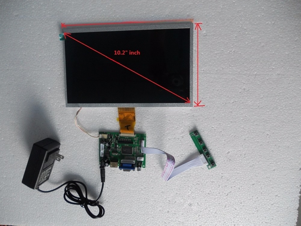 open frame touchscreen 10.1" inch LCD display VGA support HD AV monitor with 4line resistive touch panel