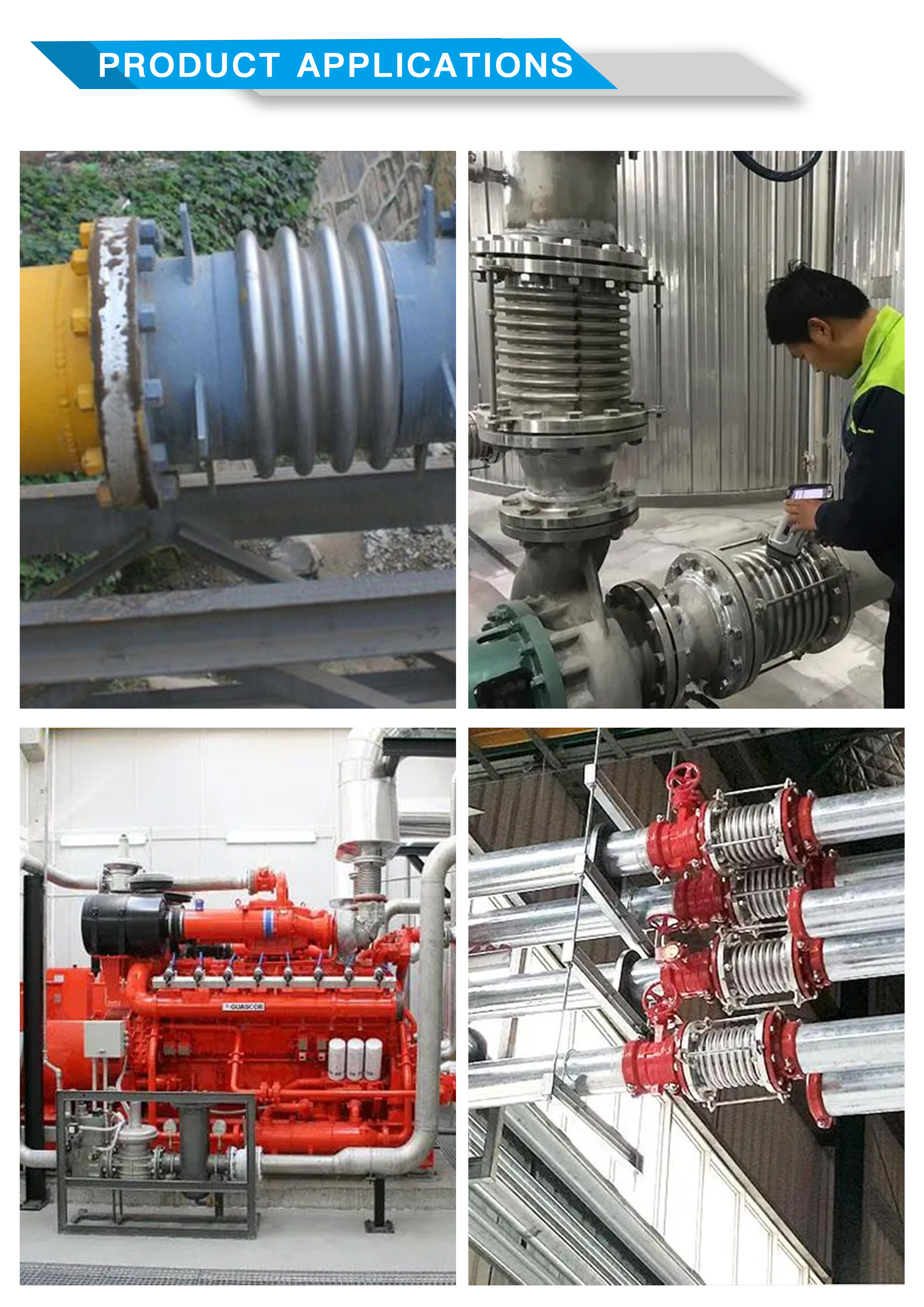 Flange SS316 Bellows Expansion Joints Flexible Metal With PTFE Corrugated Compensator