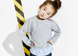 Quality Two Piece Grey Kids Girls Clothes Size 12 Girls Cotton Shirt Customized Size wholesale
