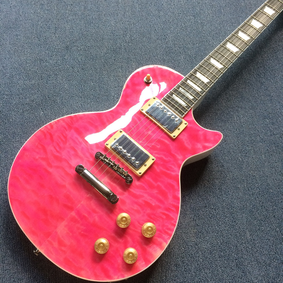 New high quality LP electric guitar, Ebony Fingerboard,frets binding,Quilte Maple top ,Real Abalone inlay