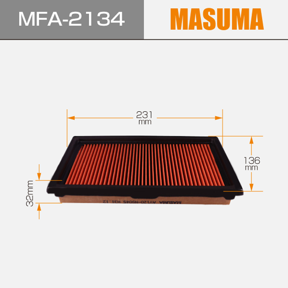 MFA-2134 MASUMA Air Filter for Infiniti CUBE Z12 16546-ED000 16546-ED500 1N08-13-Z40