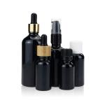 Empty Violet Black Dropper Screw Cap Glass Bottle for Essential Oil Hair Oil