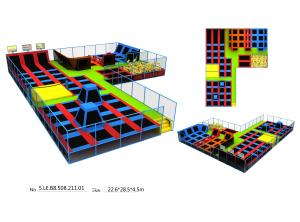 Quality Amazing Colorful 728M2 Big Indoor Trampoline Park Equipment with Dodge Ball wholesale