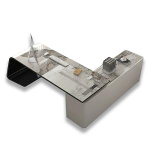 Quality Strong Executive Boss Luxury Office Desk in Grey for Home Office or Office Building wholesale