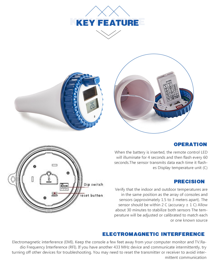 OEM Wireless Water Thermometer For Accurate Temperature Testing In Indoor And Outdoor Pools