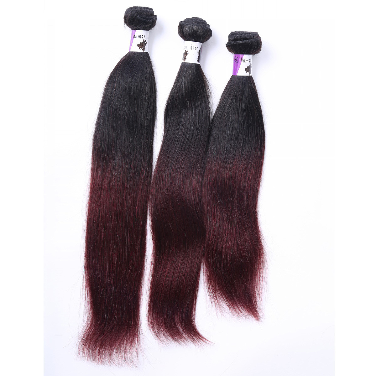 Wholesle Human Hair Extension Ombre 2 Color on tangle on shedding Brazilian Hair Weaving
