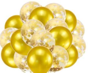 Quality Gold Balloons + White Balloons + Confetti Balloons w/Ribbon | Rosegold Balloons for Parties wholesale