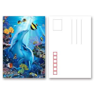 Quality Pantone Color Printing PET 3D Lenticular Postcard / 3D Changing Pictures For Kids wholesale