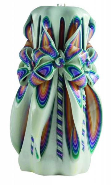100% paraffin wax unscented & handmade 8"craved havdalah candle packed into gift