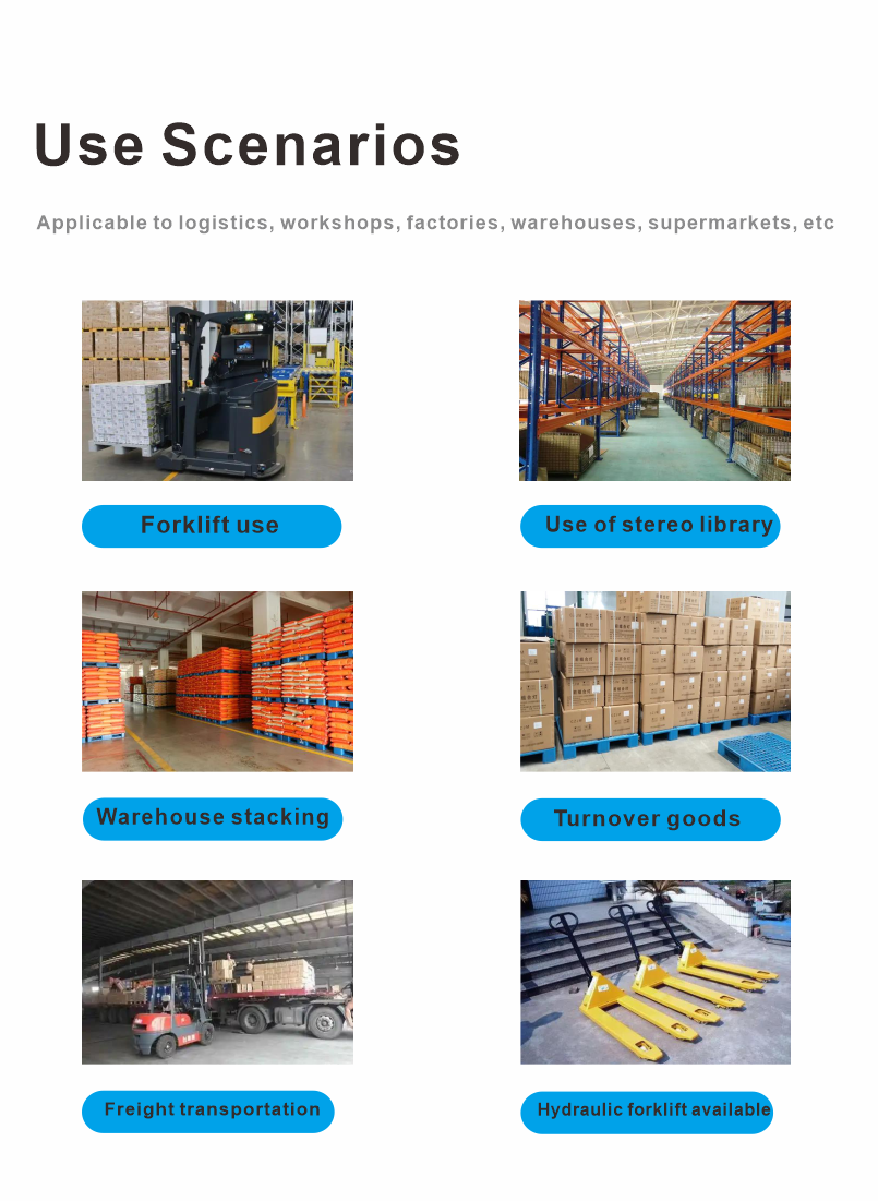 Static Load of 6tone Durable Plastic Pallets for Warehouse Storage and Transportation