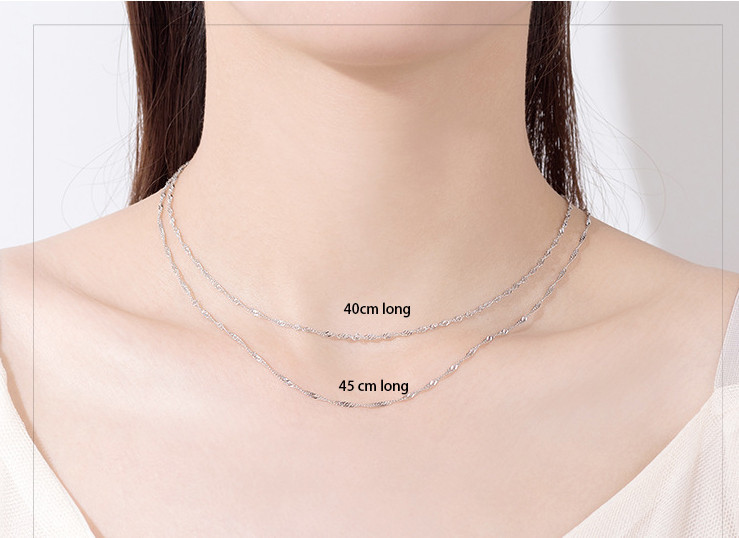 Starry 2.1g 17.7in Long Silver Chain S925 18 Inch Silver Chain SGS