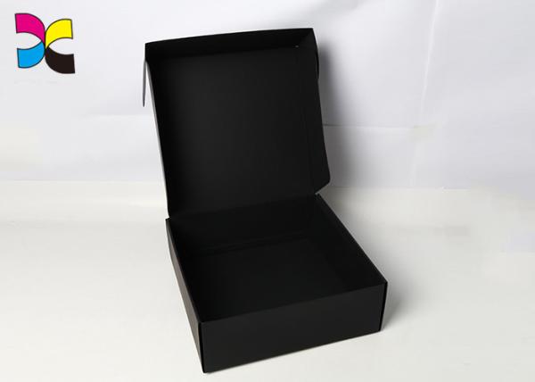 Hot Stamping OEM Cosmetic Box Packaging / Black Cardboard Shipping Boxes