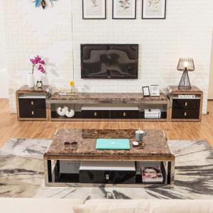 Quality Modern Stainless Steel Marble Hotel Banquet Hall Square Coffee Table wholesale