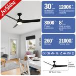 Energy Saving 1stshine LED Ceiling Fan with Remote and Light Black ABS Blades 6