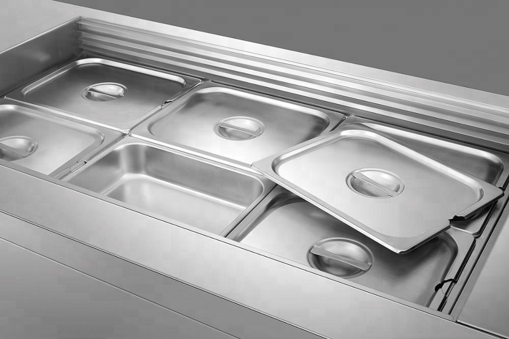 SS304 Countertop Pizza Prep Refrigerator Station 210W Antiwear