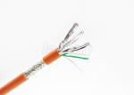 Transmission Shielded Cat6a Cable , Copper Braiding Network Cat6a SFTP Cable